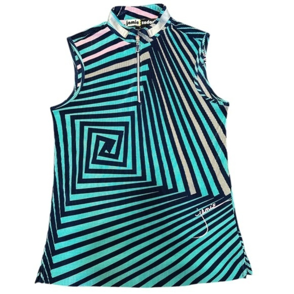 Jamie Sadock Sleeveless Crinkle Golf Top S